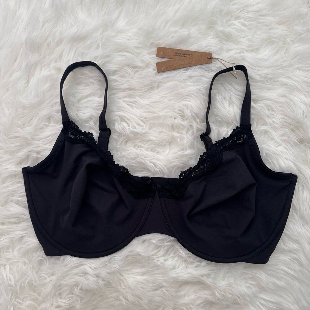 Skims Fits Everybody Lace Demi Underwire Bra Onyx Size 40H